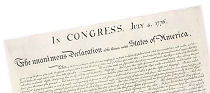 The Declaration of Independence of the United States of America.