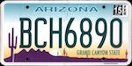 Official Arizona state license plate.