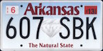 Official Arkansas state license plate.