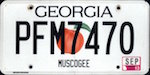 Official Georgia state license plate.