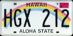 Official Hawaii state license plate.