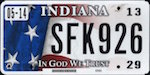 Official licens plate of Indiana state.