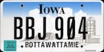 Official Iowa state license plate.