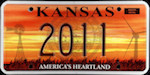 Official Kansas state license plate.