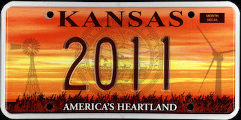 The official Kansas state license plate.