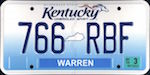 Official Kentucky state license plate.