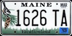 Official Maine state license plate.