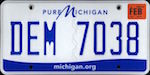 Official Michigan state license plate.