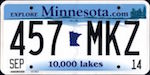 Official Minnesota state license plate.