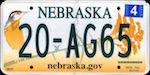 Official Nebraska state license plate.
