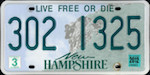 Official New Hampshire state license plate.