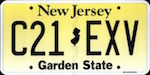 Official New Jersey state license plate.