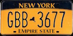 Official New York state license plate.