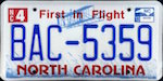 Official North Carolina state license plate.