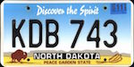 Official licens plate of North Dakota state.