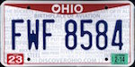 Official Ohio state license plate.