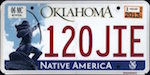 Official Oklahoma state license plate.