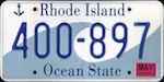 Official Rhode Island state license plate.