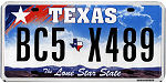 Official Texas state license plate.