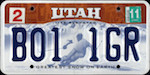 Official Utah state license plate.