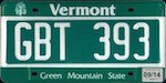 Official Vermont state license plate.