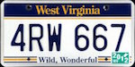 Official West Virginia state license plate.