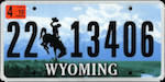 Official Wyoming state license plate.