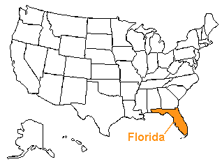 Location of Florida in the United States Location of Florida in the United States