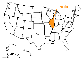 Location of Illinois in the United States Location of Illinois in the United States