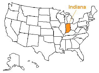 Location of Indiana in the United States