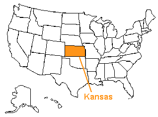 Location of Kansas in the United States