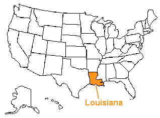 Location of Louisiana in the United States