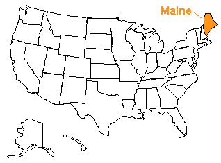 Location of Maine in the United States