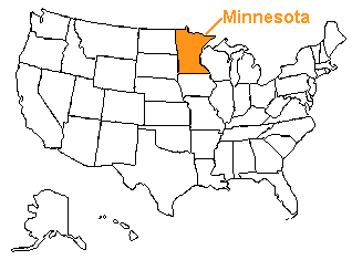 Location of Minnesota in the United States