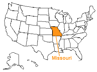Location of Missouri in the United States