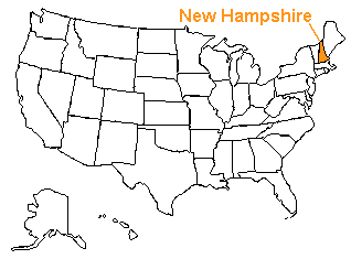 Location of New Hampshire in the United States