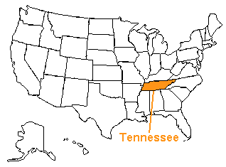 Location of Tennessee in the United States Location of Tennessee in the United States