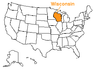 Location of Wisconsin in the United States