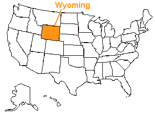 Location of Wyoming in the United States