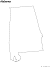 Alabama State Blank Outline Map