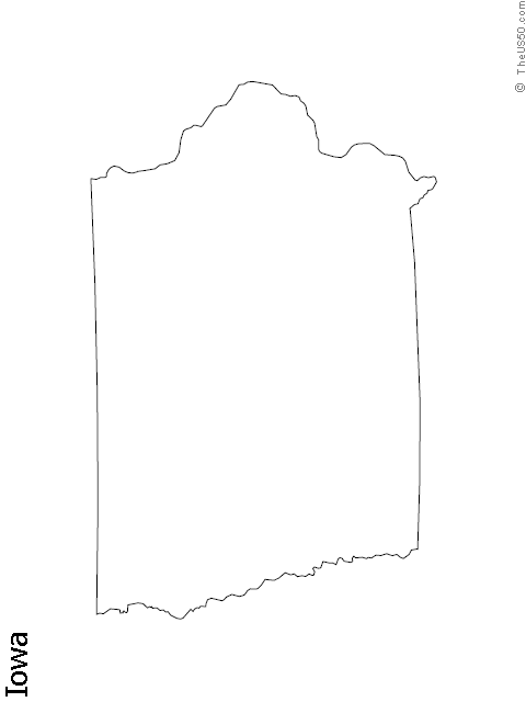 Iowa State Blank Outline Map