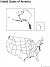 Blank outline of the United States including Alaska and Hawaii.