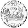 Commemorative state quarter of Arkansas.