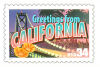 34 cent Greetings from America commemorative stamp of California state.