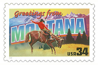 34 cent Montana state stamp.