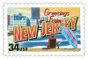 34 cent Greetings from America commemorative stamp of New Jersey state.