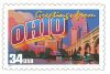 34 cent Greetings from America commemorative stamp of Ohio state.