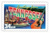 34 cent Greetings from America commemorative stamp of Tennessee state.