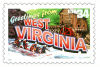 34 cent Greetings from America commemorative stamp of West Virginia state.